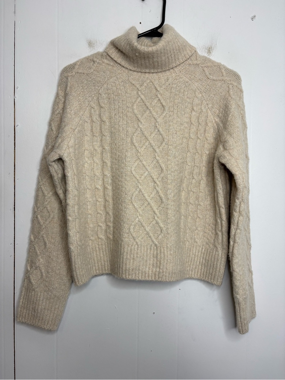 Joie Sweater Womens Small Turtleneck Cableknit Soft Oatmeal Neutral Capsule